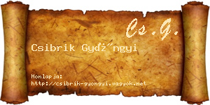 Csibrik Gyöngyi névjegykártya